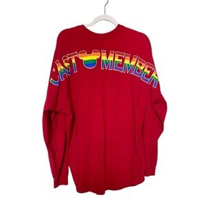 Disney Cast Member Pride Spirit Jersey Rainbow Mickey Mouse Red Unisex Sz Medium
